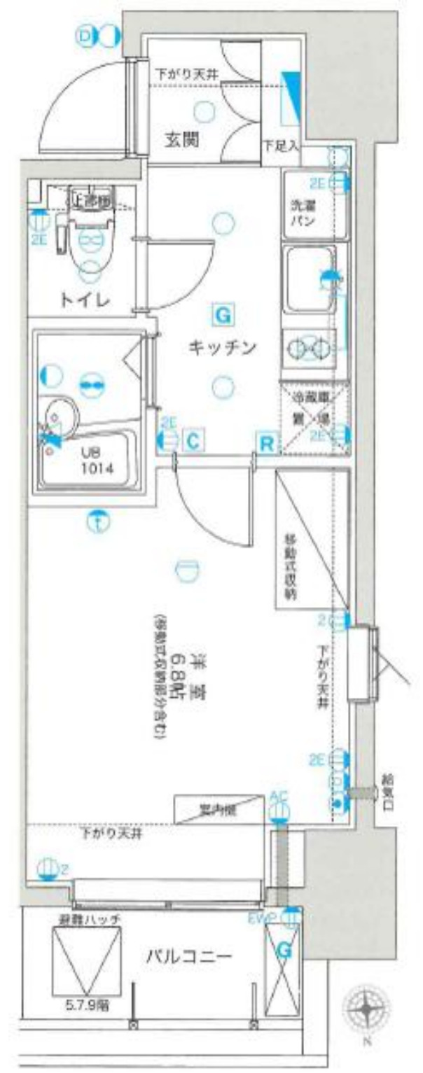 宮町の完工年月(2009年1月)築の賃貸マンションの間取り