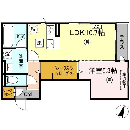 レーヴ・ウェル松代の間取り
