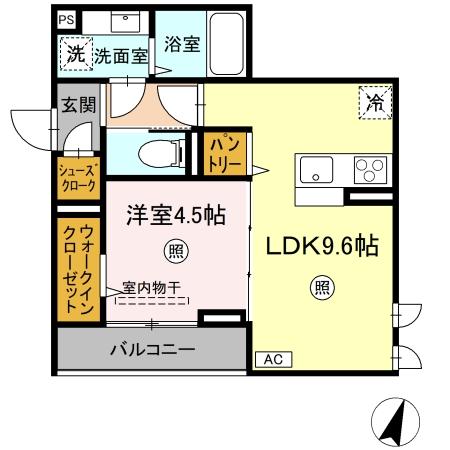 レーヴ・ウェル松代の間取り