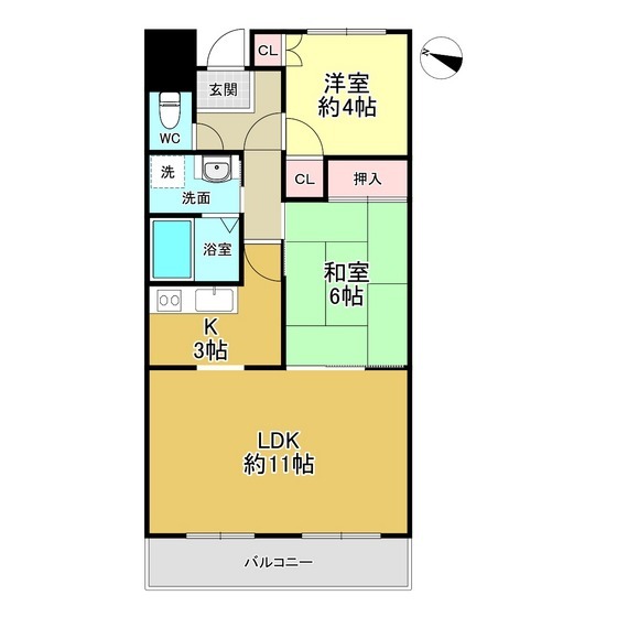 シュロス中之庭の間取り