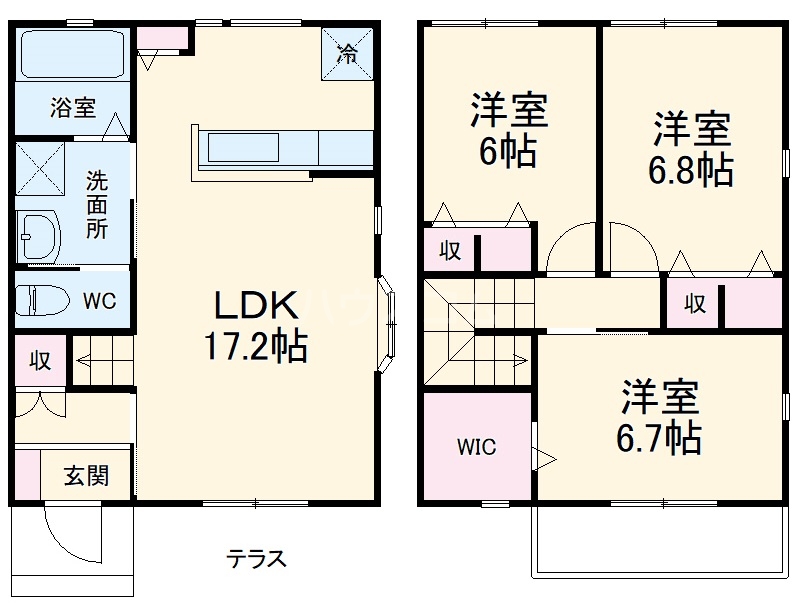 プリザントホームⅢ B棟の間取り