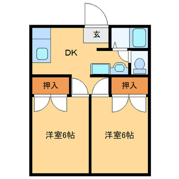 カシノキハイツの間取り