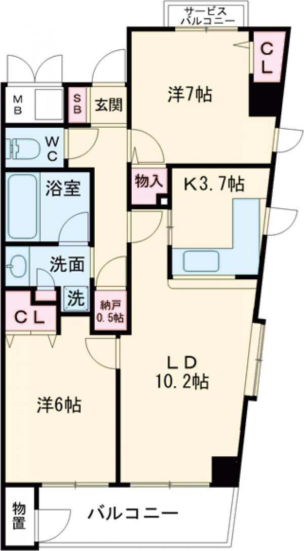 クール・ドゥ・サンセールの間取り