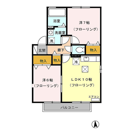 サン・ヒル矢立 Aの間取り