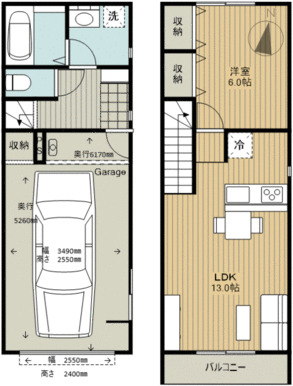 Garage houseの間取り