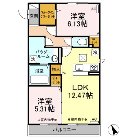 エリタージュ朝倉 Northの間取り
