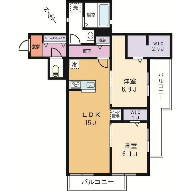 M.Dalbershe武蔵小杉の間取り