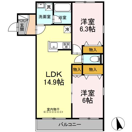 奥戸の完工年月(2013年3月)築の賃貸アパートの間取り