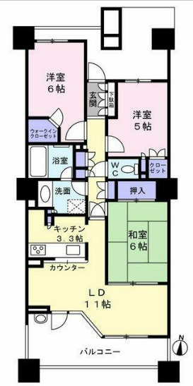 スカイレジデンシャルタワーズ ノースウィングの間取り