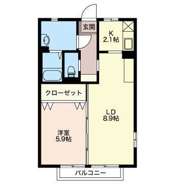 グリーンステージしんさかえⅡ Aの間取り