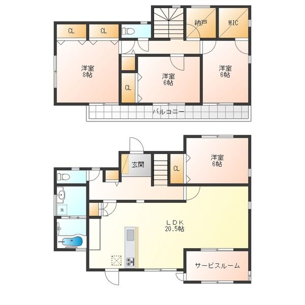 小牧市東田中戸建貸家の間取り