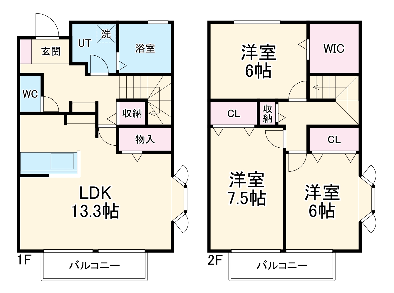 セジュール岳見Ⅰの間取り