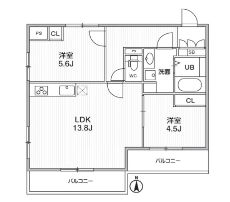 THE PALMS MUSE 新江古田の間取り
