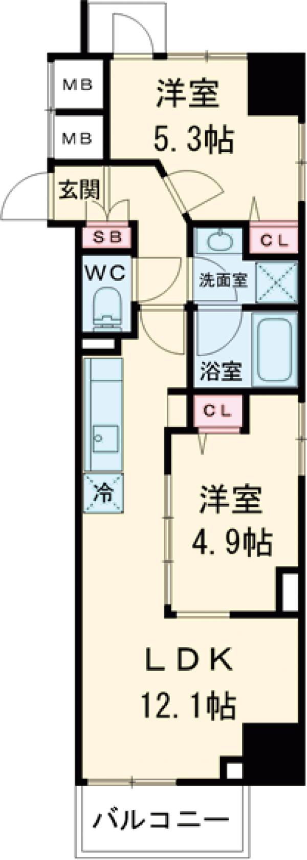 関寅ビル第10の間取り