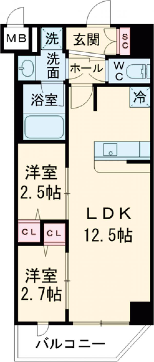 プレール・ドゥーク亀戸小村井の間取り