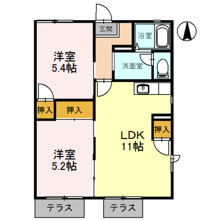 サンモール清水Cの間取り