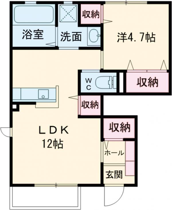 ブランドール Bの間取り