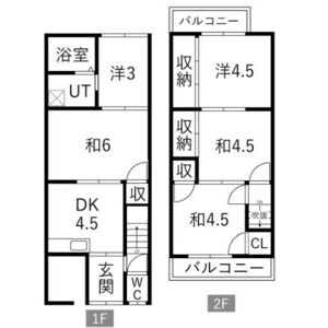西京区松尾東ノ口町貸家の間取り