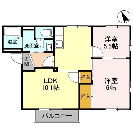 ライフタウニーA街区4号棟の間取り
