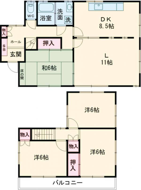 取手市西一丁目戸建の間取り