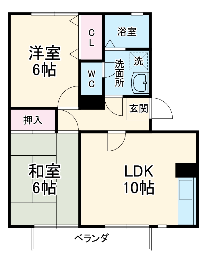 鯏浦町の完工年月(1997年10月)築の賃貸マンションの間取り