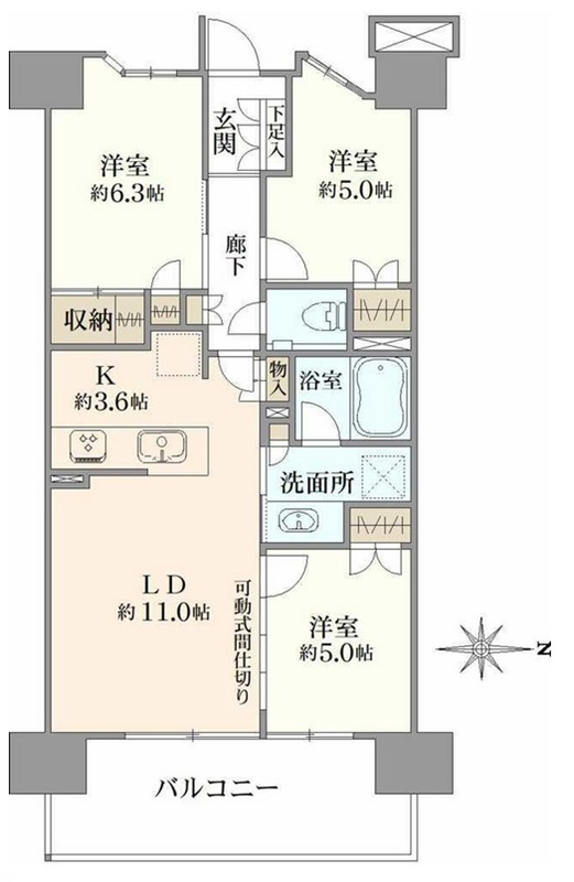 プレミスト湘南辻堂フォレストフェイスの間取り