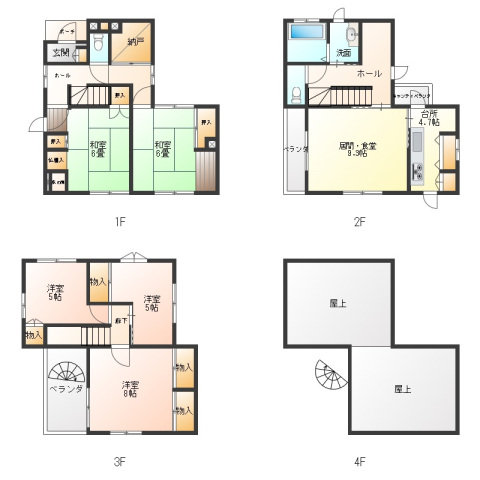 焼津市本中根借家の間取り