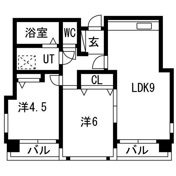 グランディ城見Ⅰの間取り