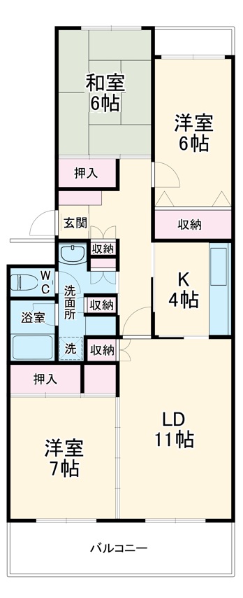 テレパレス船橋三咲B棟の間取り
