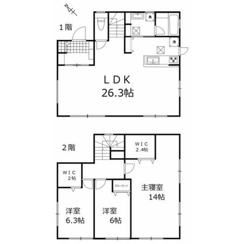 海老名市大谷北3丁目戸建ての間取り