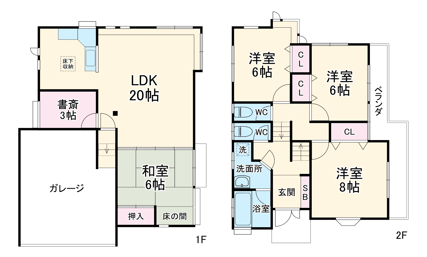大穴北2-27戸建の間取り