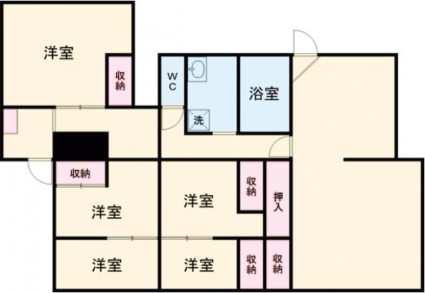 川内町金子借家の間取り