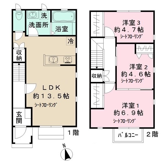 シーフラットBの間取り