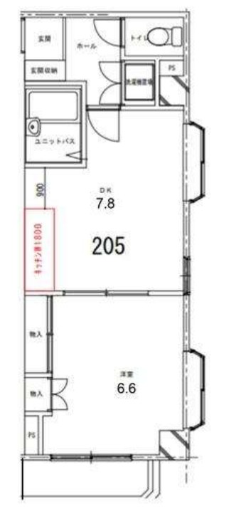 柴又の完工年月(1980年10月)築の賃貸マンションの間取り