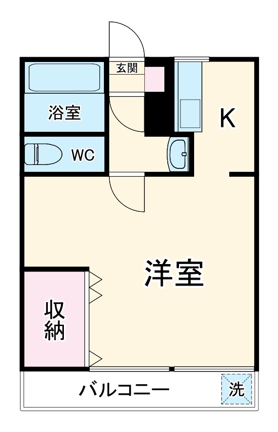 本町なかのコーポの間取り