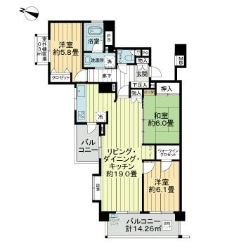 セザール千歳船橋コルティーレの間取り