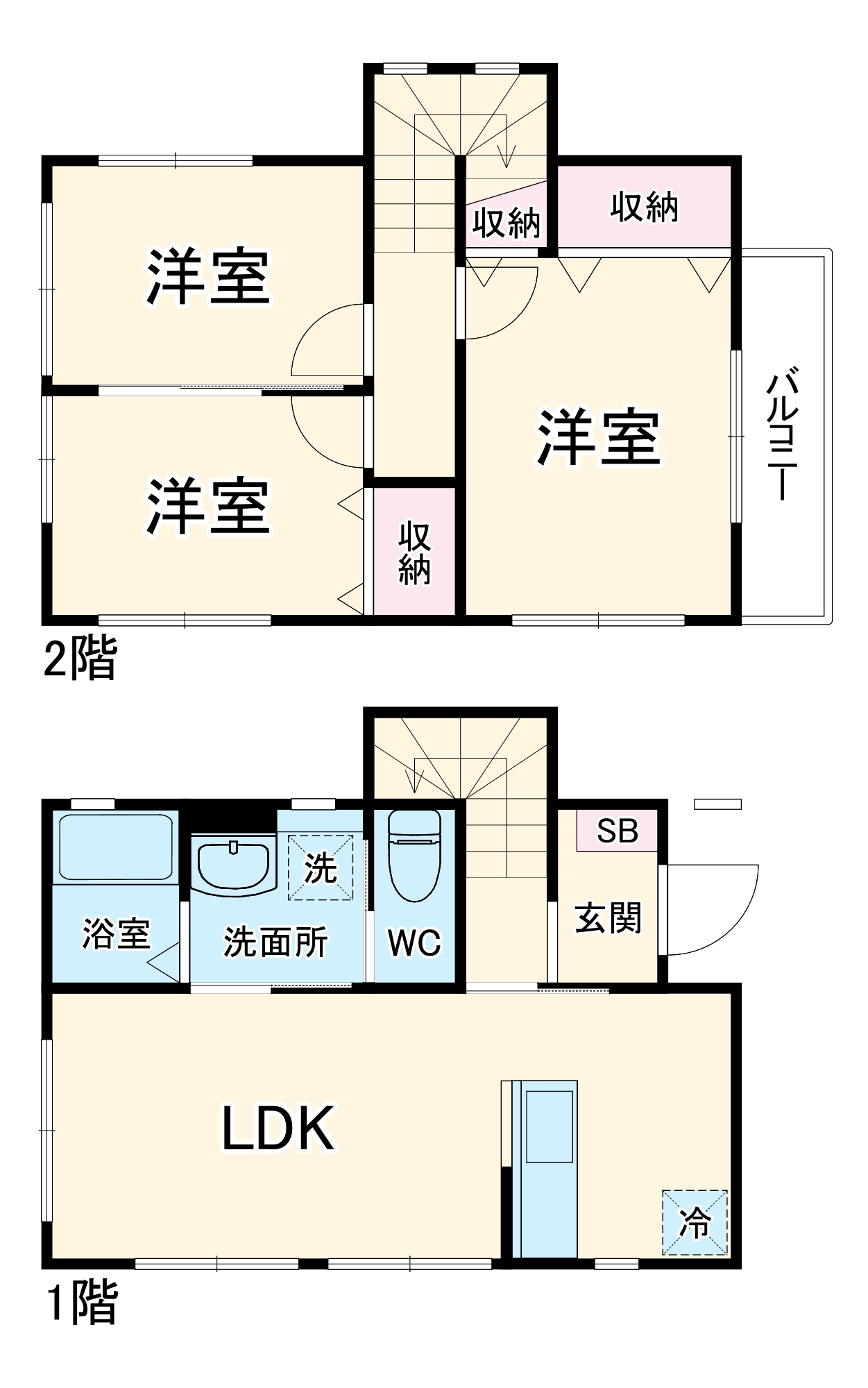 横戸町貸家の間取り