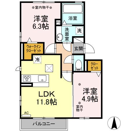 シュエット Aの間取り