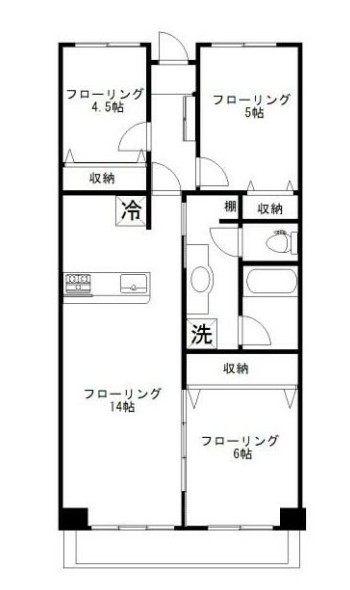 サンスクエア3号棟の間取り