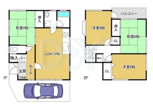 久我本町貸家の間取り