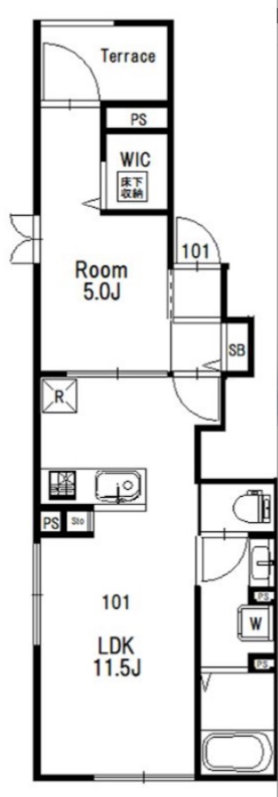 (仮)さいたま市浦和区仲町4丁目MSの間取り