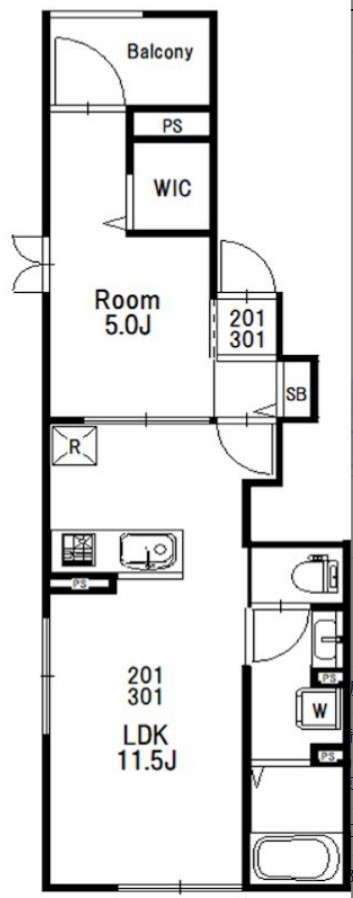 (仮)さいたま市浦和区仲町4丁目MSの間取り