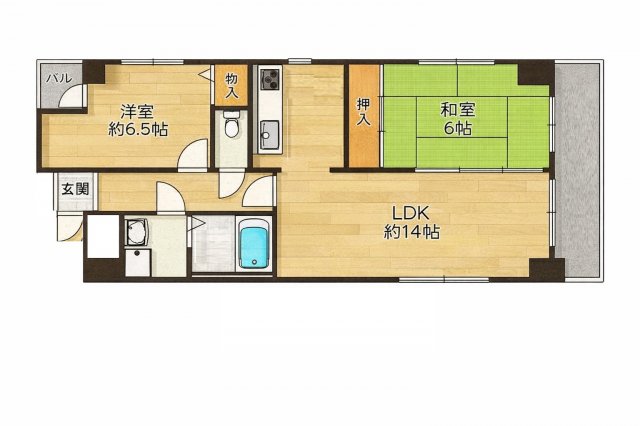 放出西の完工年月(2000年3月)築の賃貸マンションの間取り