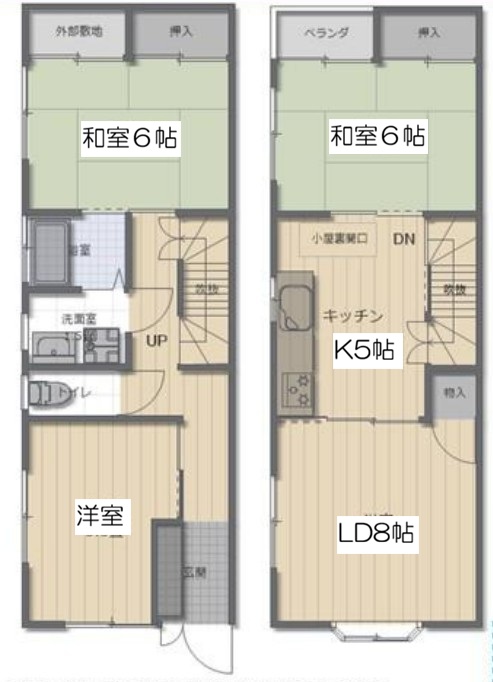嵐山谷が辻子町貸家の間取り
