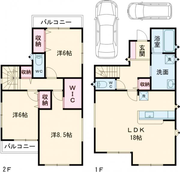 岸和田市西大路町1号棟の間取り