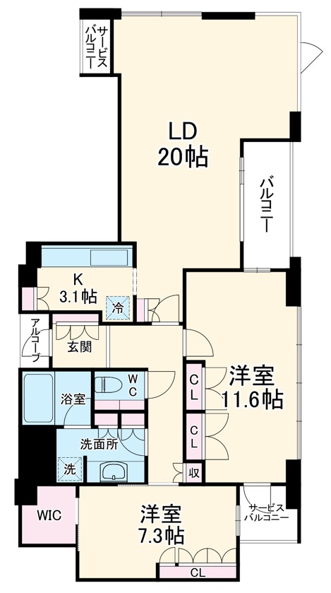アーバンライフ御堂筋本町タワーの間取り