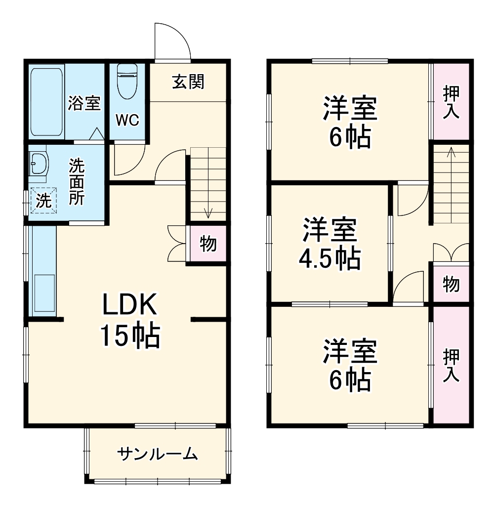 半城土中町戸建の間取り