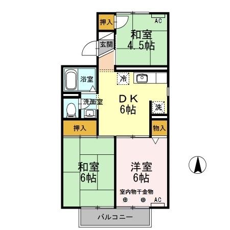 メゾンヤマショーⅡ Aの間取り