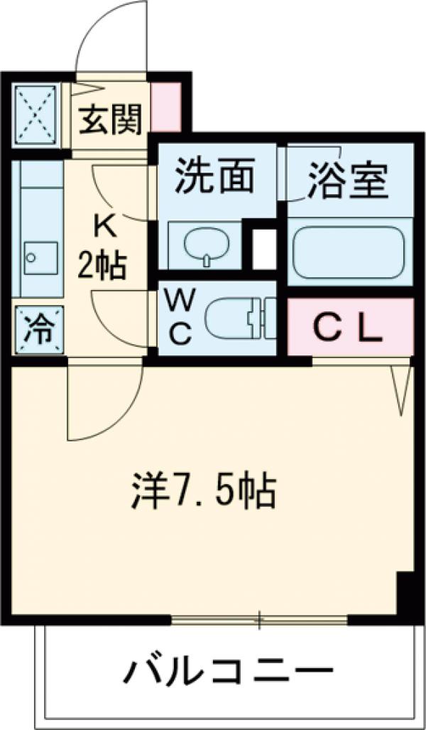 横川の完工年月(2012年2月)築の賃貸マンションの間取り