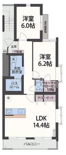 アンソレイエ祇園原の間取り